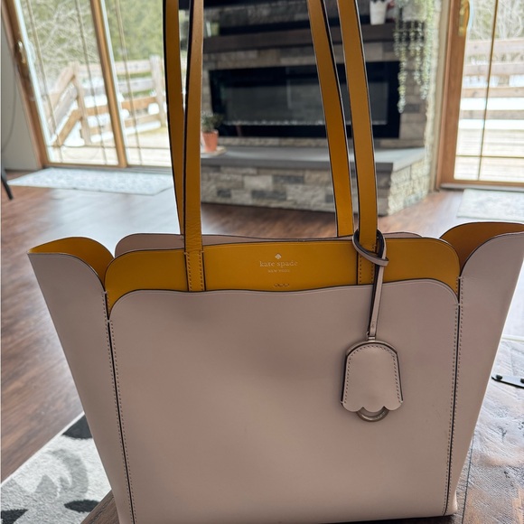 kate spade Handbags - Kate Spade Two-Tone Leather Tote — Light Tan and Mustard
